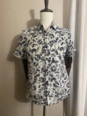 Lululemon Short-Sleeve Printed Button-Up Shirt - Black & White